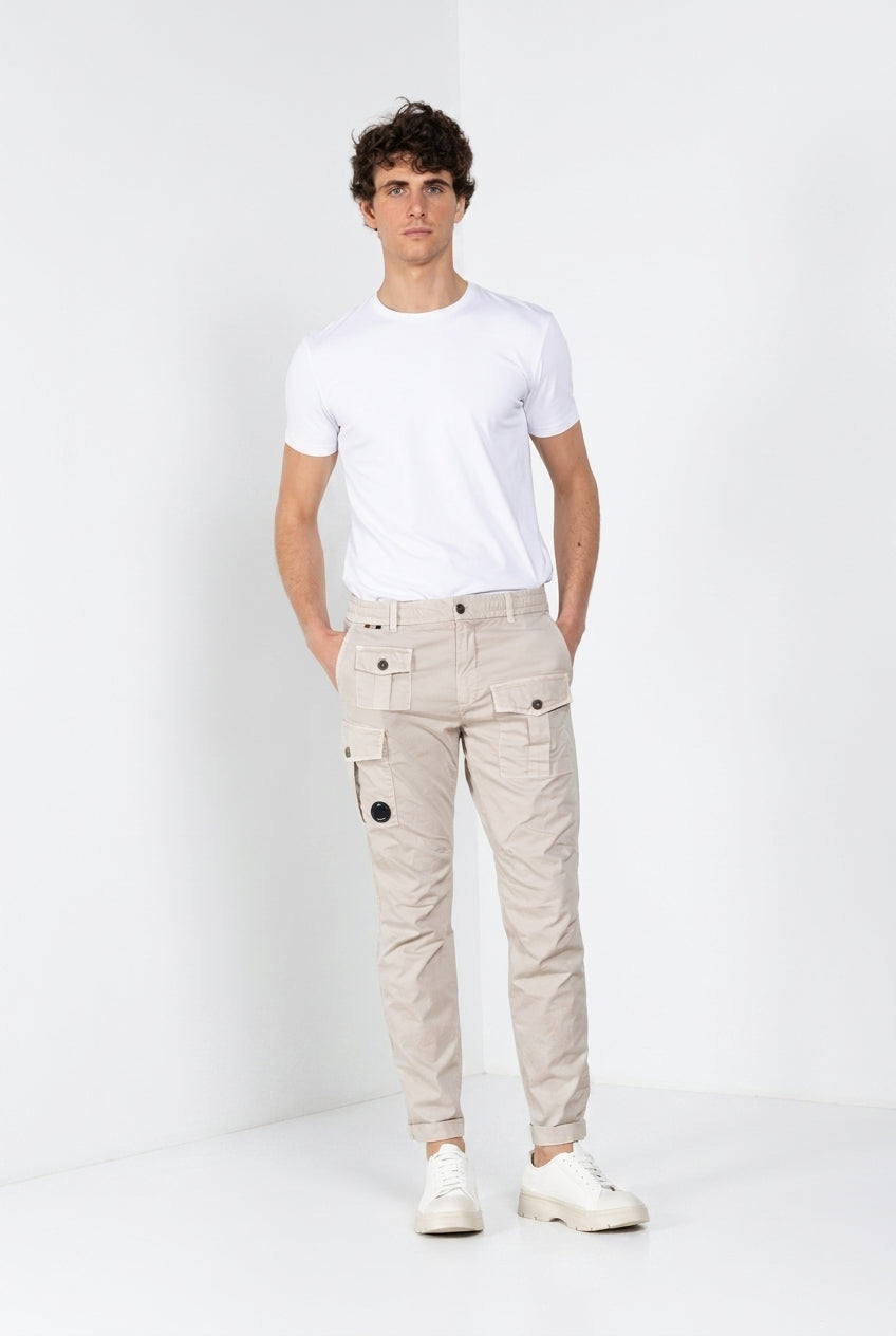 George Coolpocket pantalon cargo jogger homme en gabardine stretch Logo Edition carrot fit ①