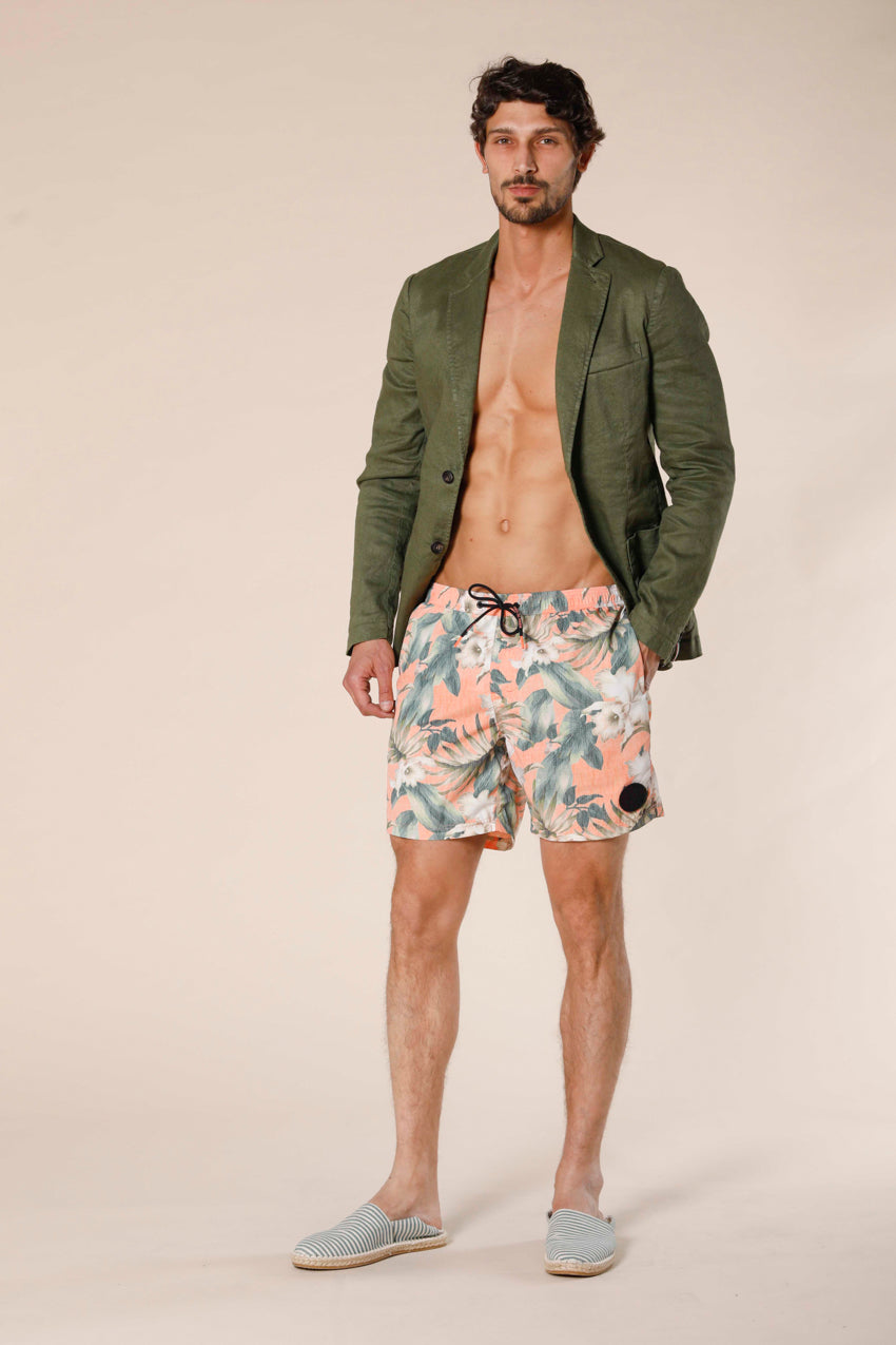 Versilia beach bañador  hombre en poliéster estampado de flores rosa regular ①