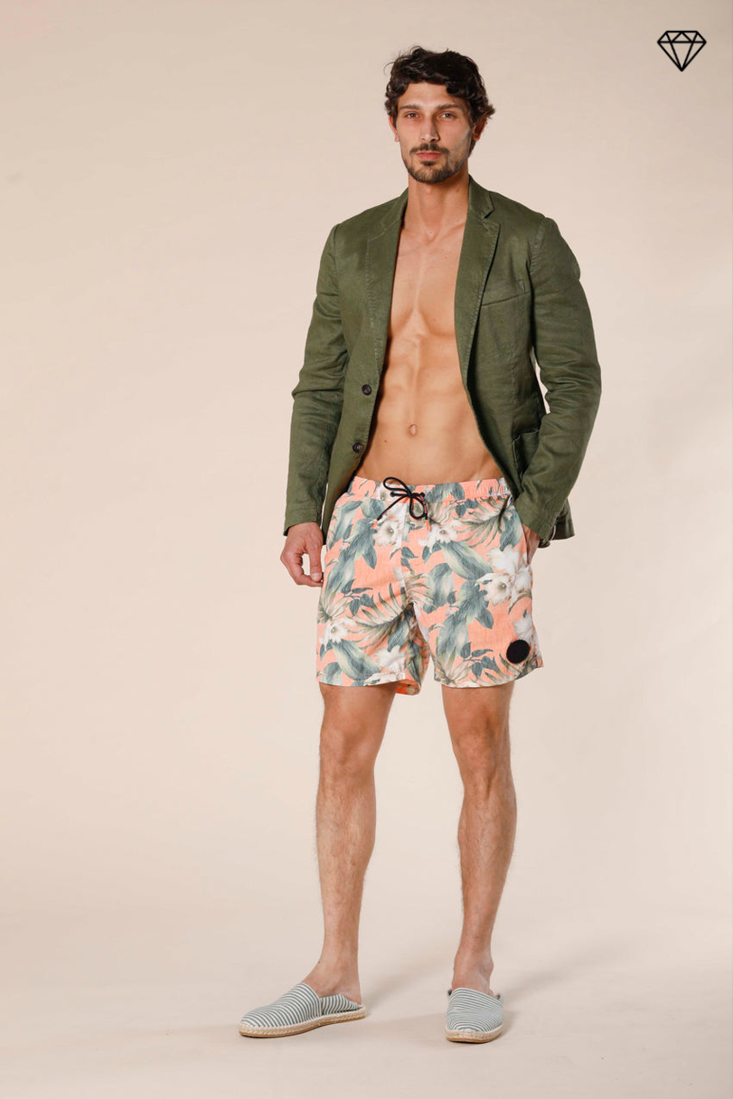 Versilia beach bañador  hombre en poliéster estampado de flores rosa regular fit ①