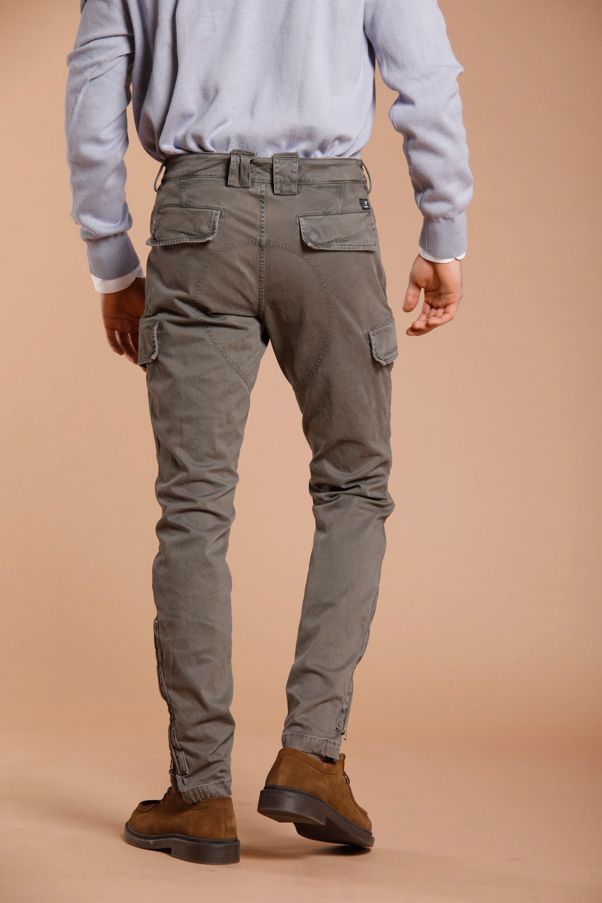 Bolivia  pantalone cargo uomo in gabardina regular fit