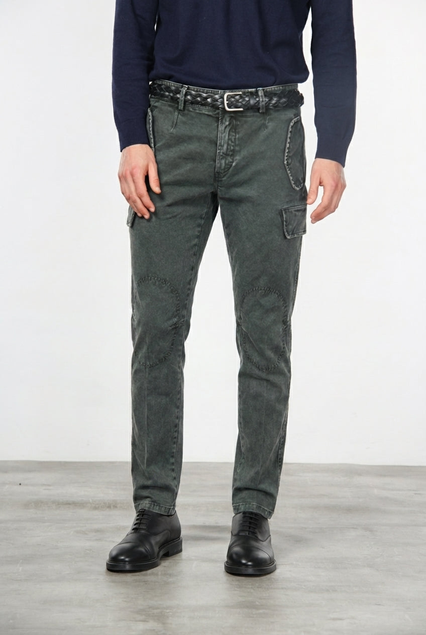 Bolivia pantalone cargo uomo in gabardina regular fit