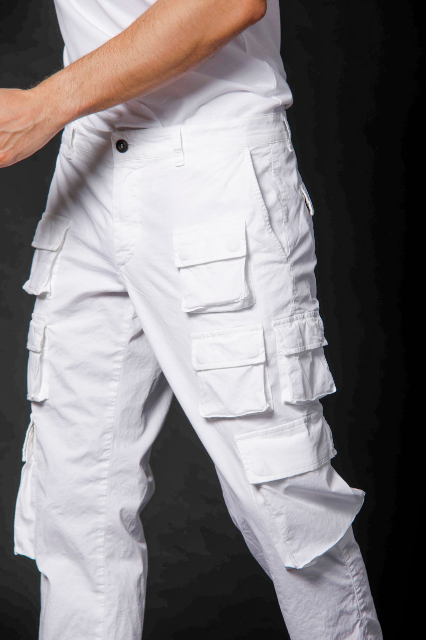 immagine 2 di pantalone cargo uomo in cotone stretch limited edition modello Caracas colore bianco di Mason's