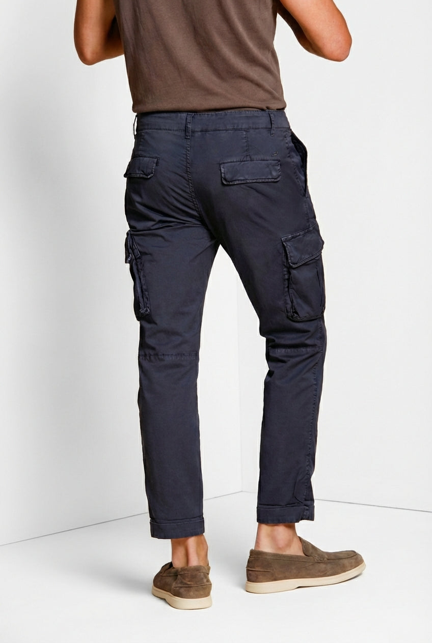 Chile pantalone cargo uomo in gabardina stretch regular fit