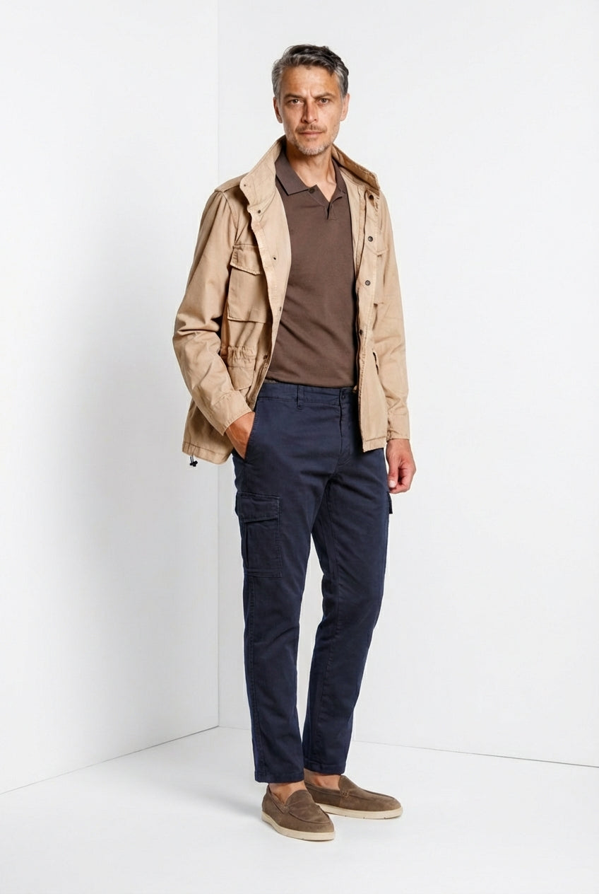 Chile pantalón cargo hombre en gabardina stretch regular fit