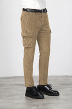 Chile pantalón cargo de hombre en terciopelo de pana ancha regular fit