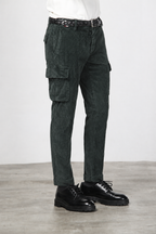 Chile pantalón cargo de hombre en terciopelo de pana ancha regular fit
