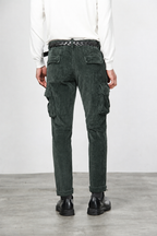 Chile pantalón cargo de hombre en terciopelo de pana ancha regular fit
