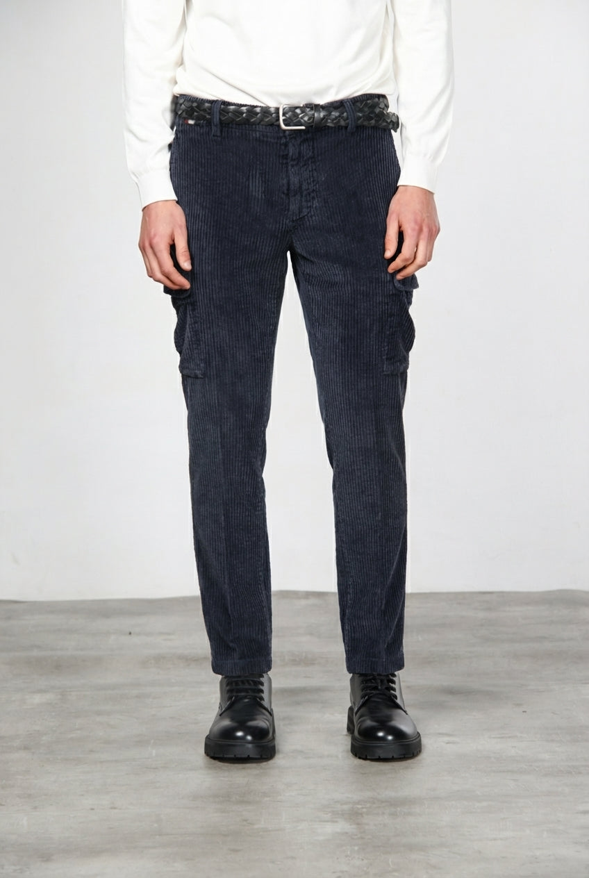 Chile pantalón cargo de hombre en terciopelo de pana ancha regular fit
