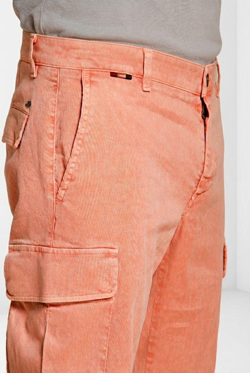 Chile delamere pantalón cargo hombre en twill lino y algodón regular fit