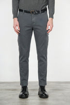 Chile men's cargo pants in stretch cotton with diagonal weave, regular fit