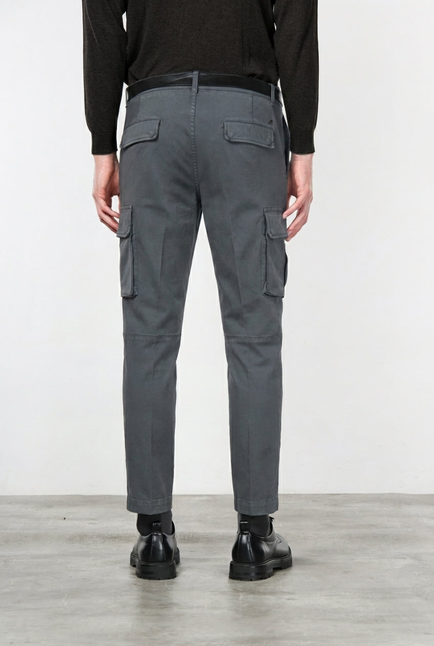Chile men's cargo pants in stretch cotton with diagonal weave, regular fit