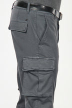 Chile men's cargo pants in stretch cotton with diagonal weave, regular fit