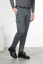 Chile men's cargo pants in stretch cotton with diagonal weave, regular fit