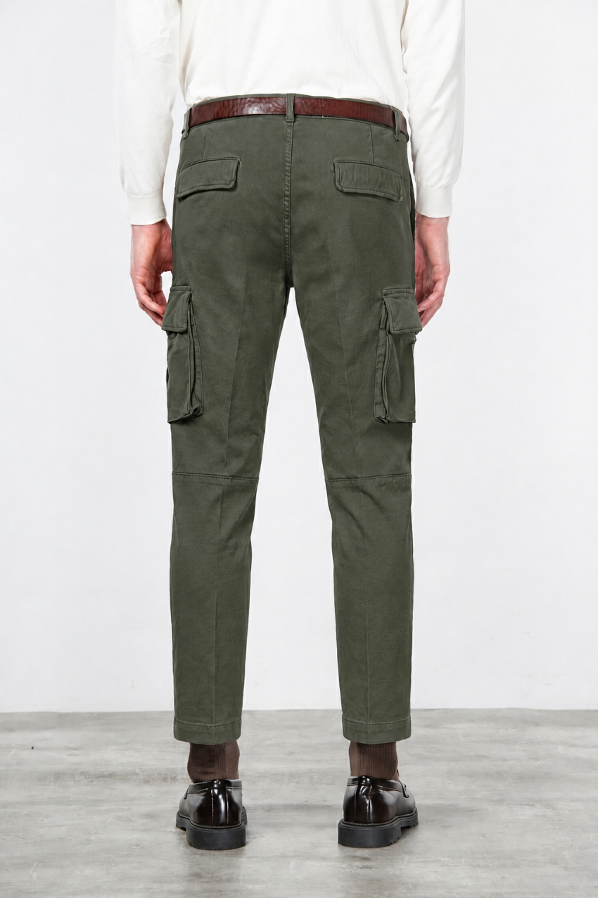 Pantalon cargo Chile homme en coton stretch à trame diagonale regular fit