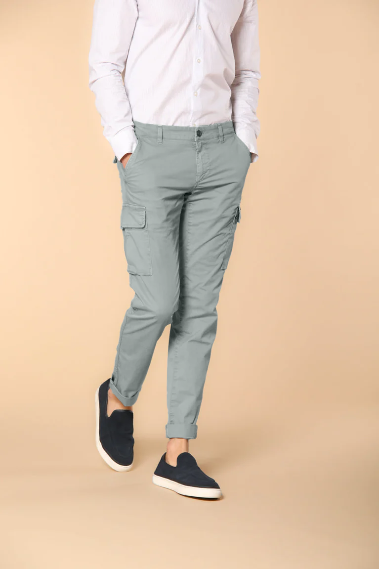 Chile pantalón cargo hombre en sarga de algodón Pima ligero special washing  extra-slim fit