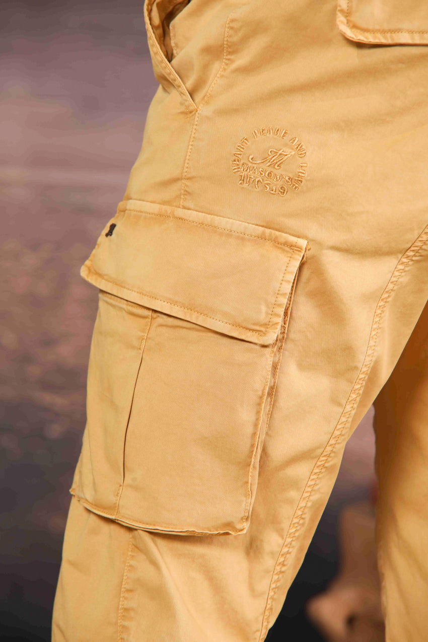 Chile Men's cargo pants in lightweight pima cotton twill  special washing  Extra-Slim Fit