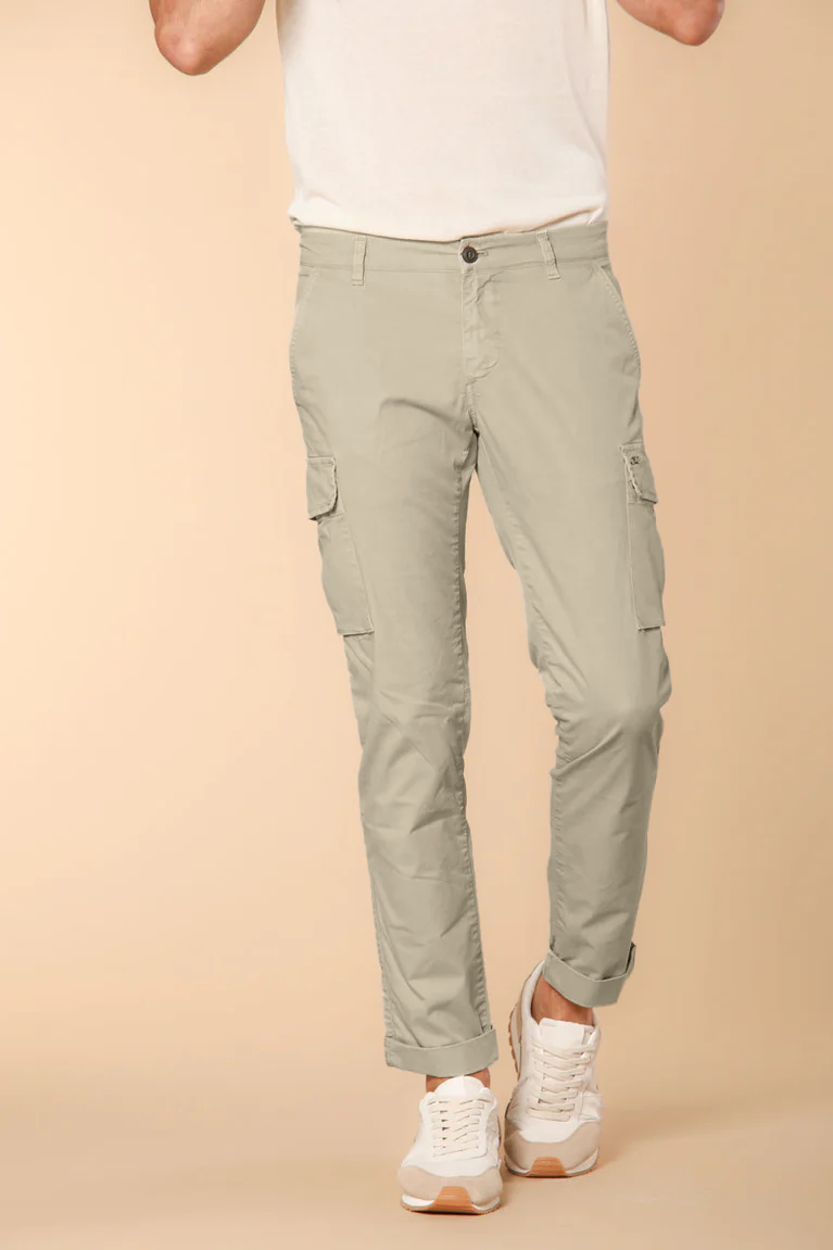 Chile pantalón cargo hombre en sarga de algodón pima ligero special washing  Extra slim fit 