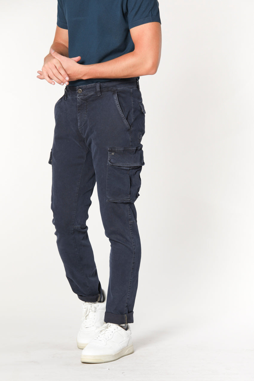 Chile Pantalón cargo de hombre en gabardina extra slim Special Washing