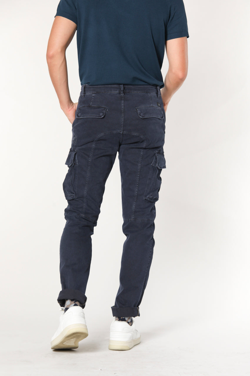 Chile Pantalón cargo de hombre en gabardina extra slim Special Washing