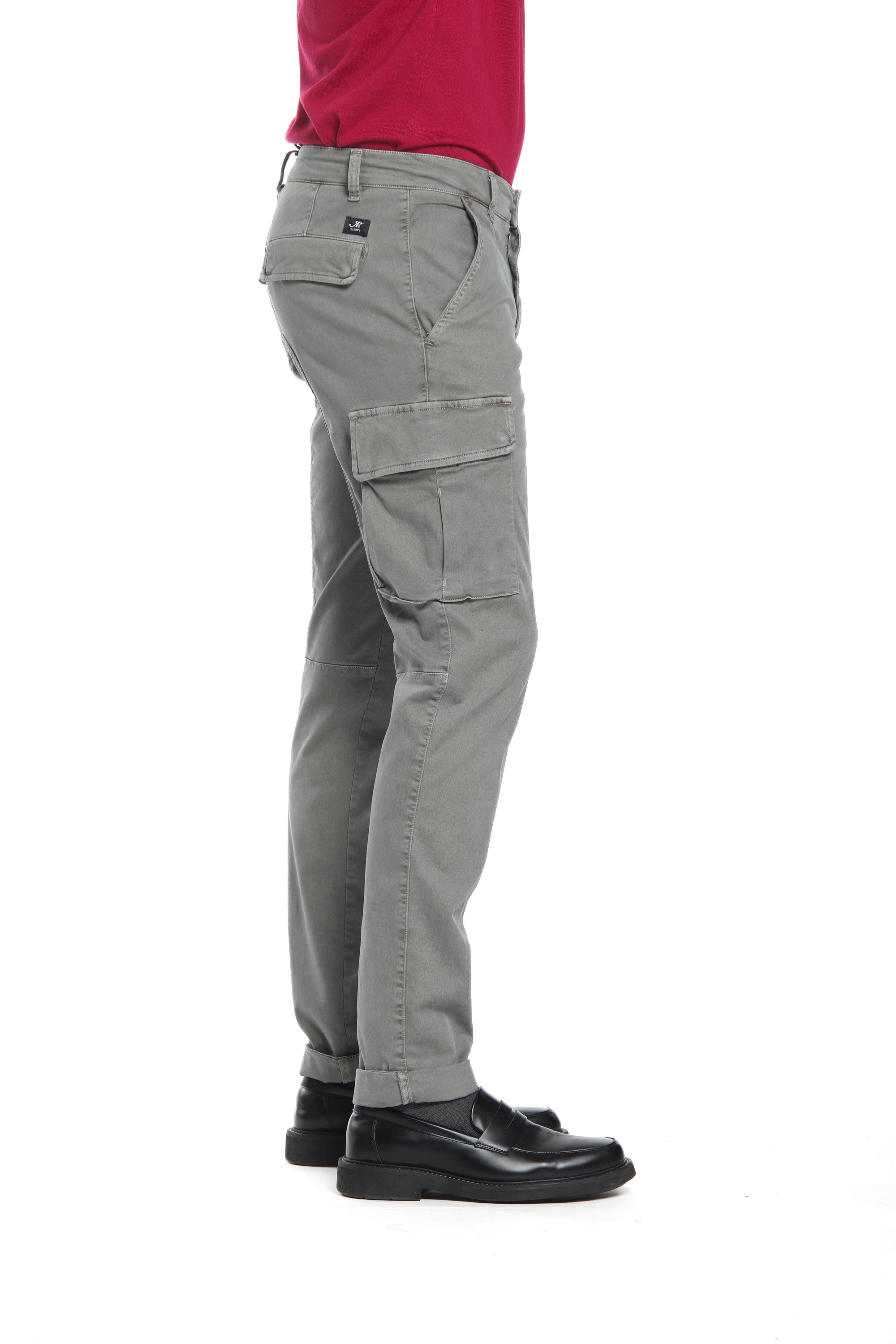 Chile man cargo pant in gabardine extra slim Special Washing