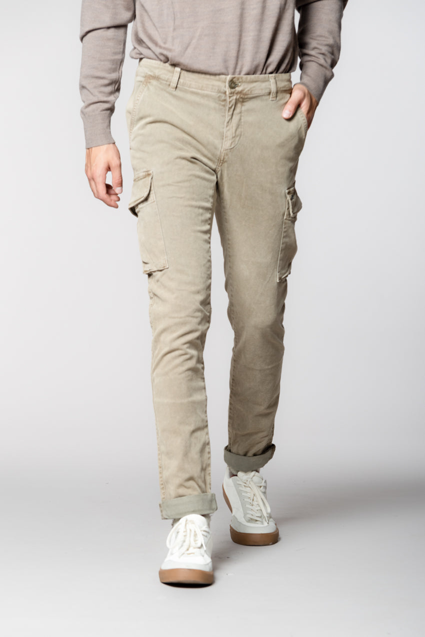 Chile pantalón cargo hombre de gabardina con lavado especial extra slim fit