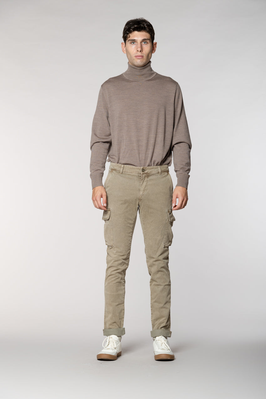 Chile pantalón cargo hombre de gabardina con lavado especial extra slim fit