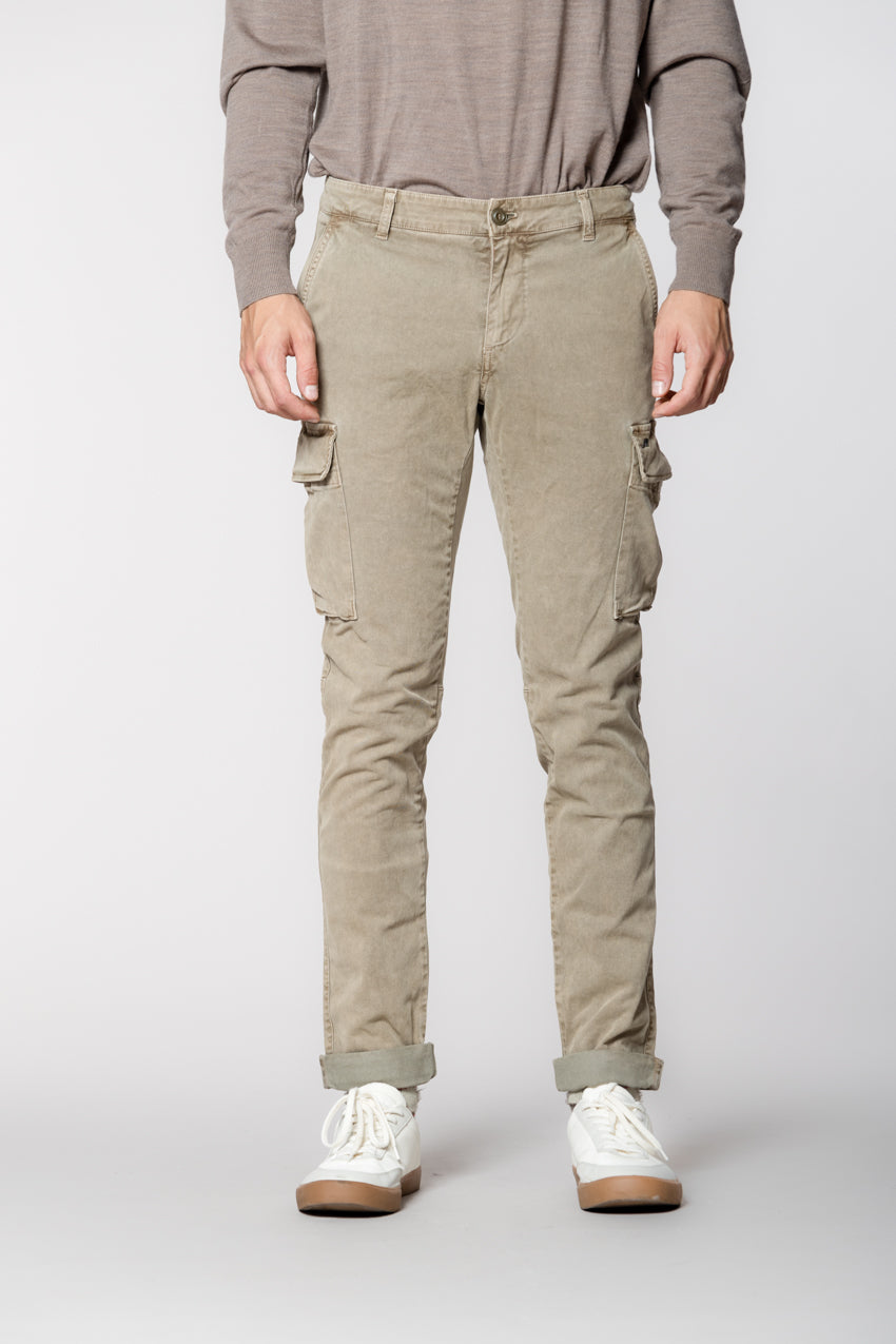 Chile pantalón cargo hombre de gabardina con lavado especial extra slim fit