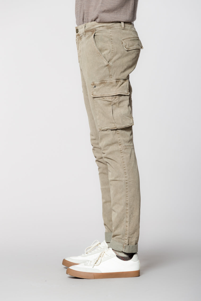 Chile pantalón cargo hombre de gabardina con lavado especial extra slim fit