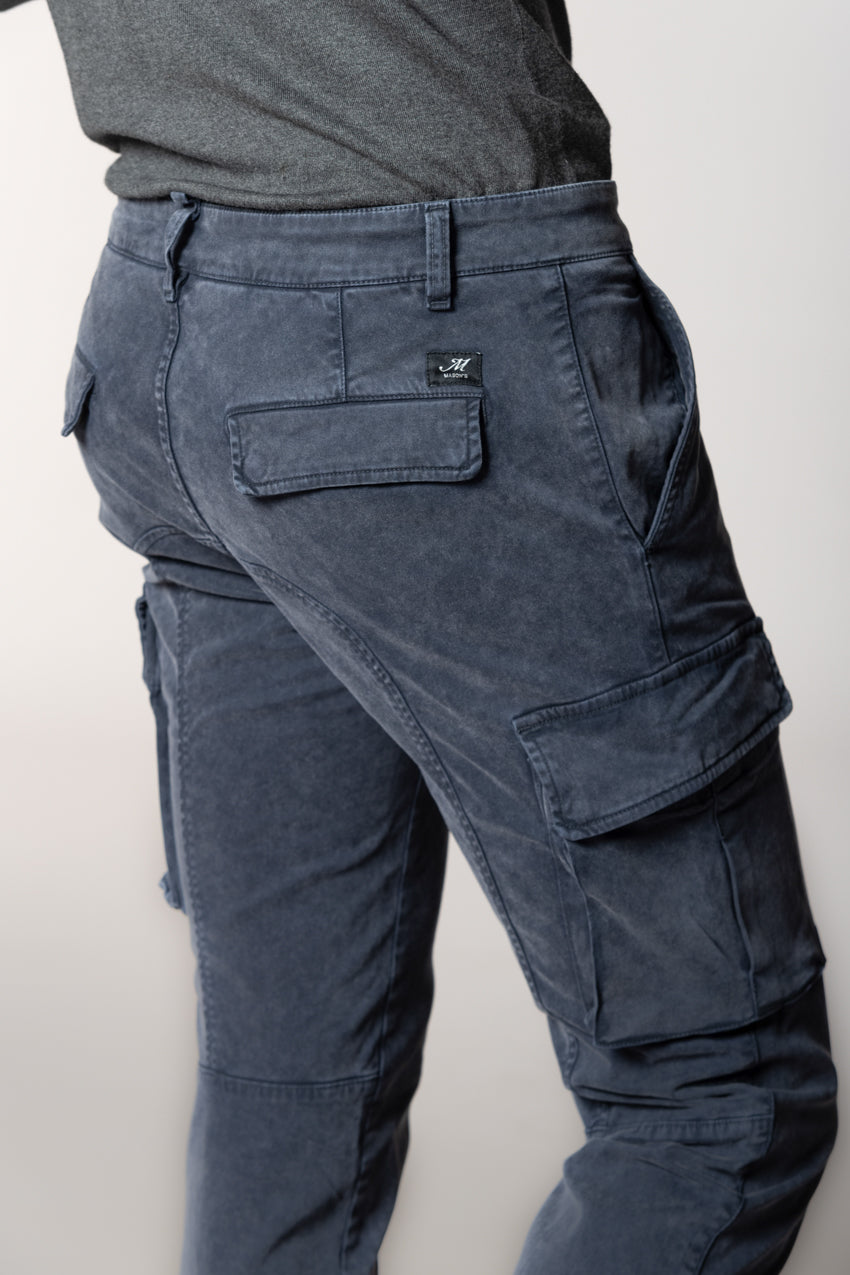 Chile pantalón cargo hombre de gabardina con lavado especial extra slim fit