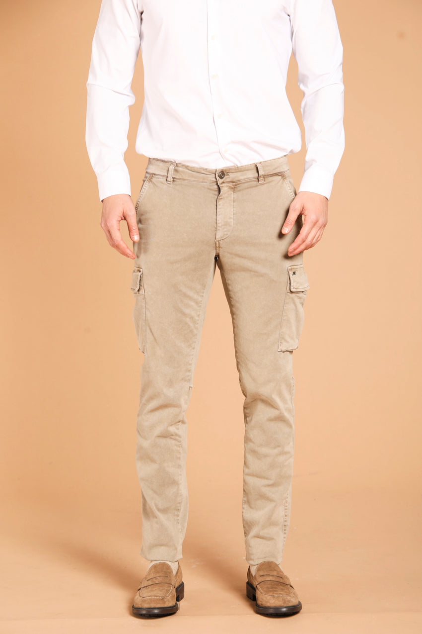 Chile pantalon cargo homme en gabardine avec lavage spécial extra slim fit