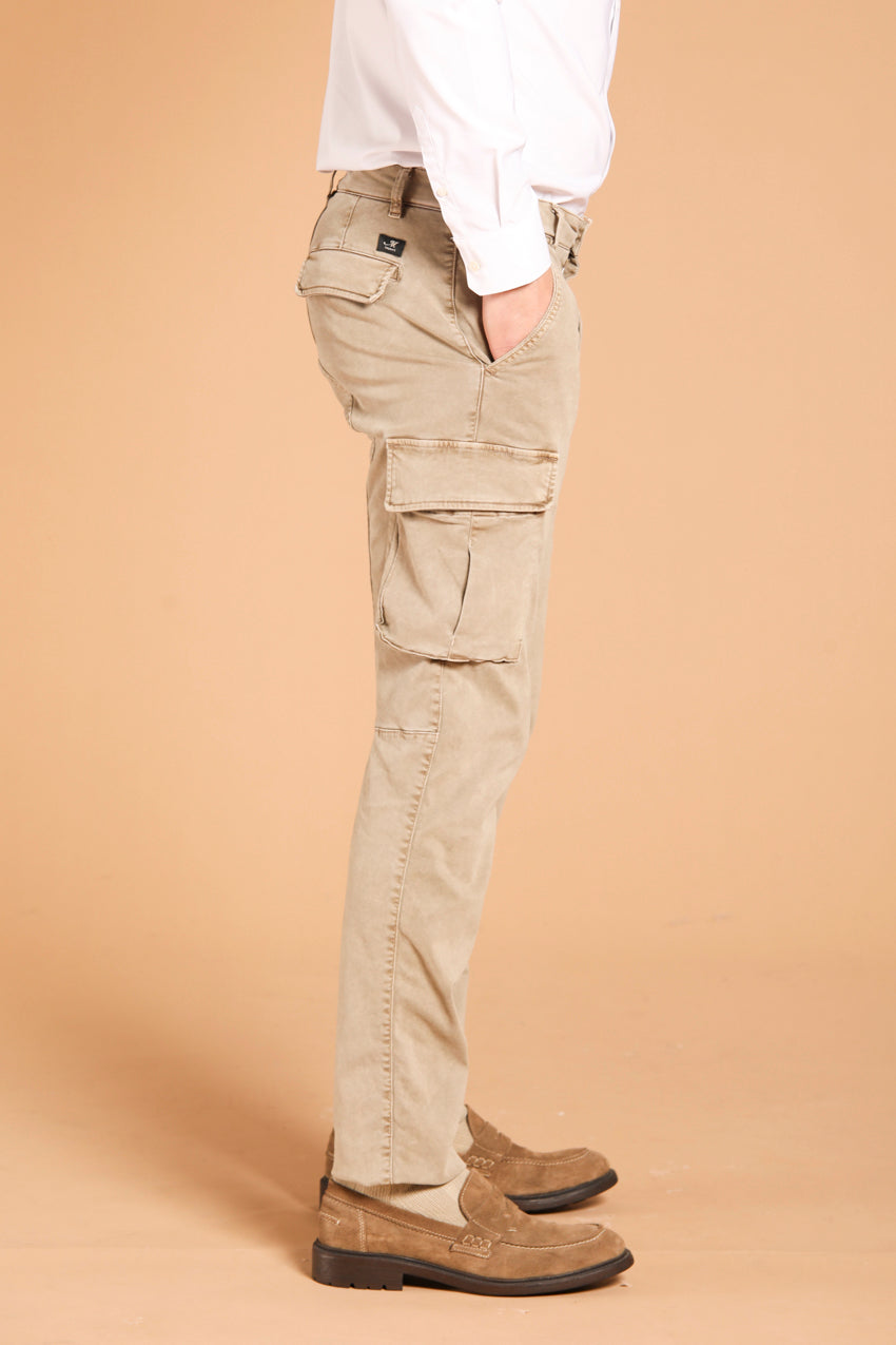 Chile pantalon cargo homme en gabardine avec lavage spécial extra slim fit