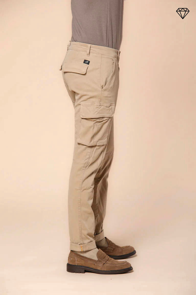 Chile men's cargo pants in gabardine extra slim fit ①