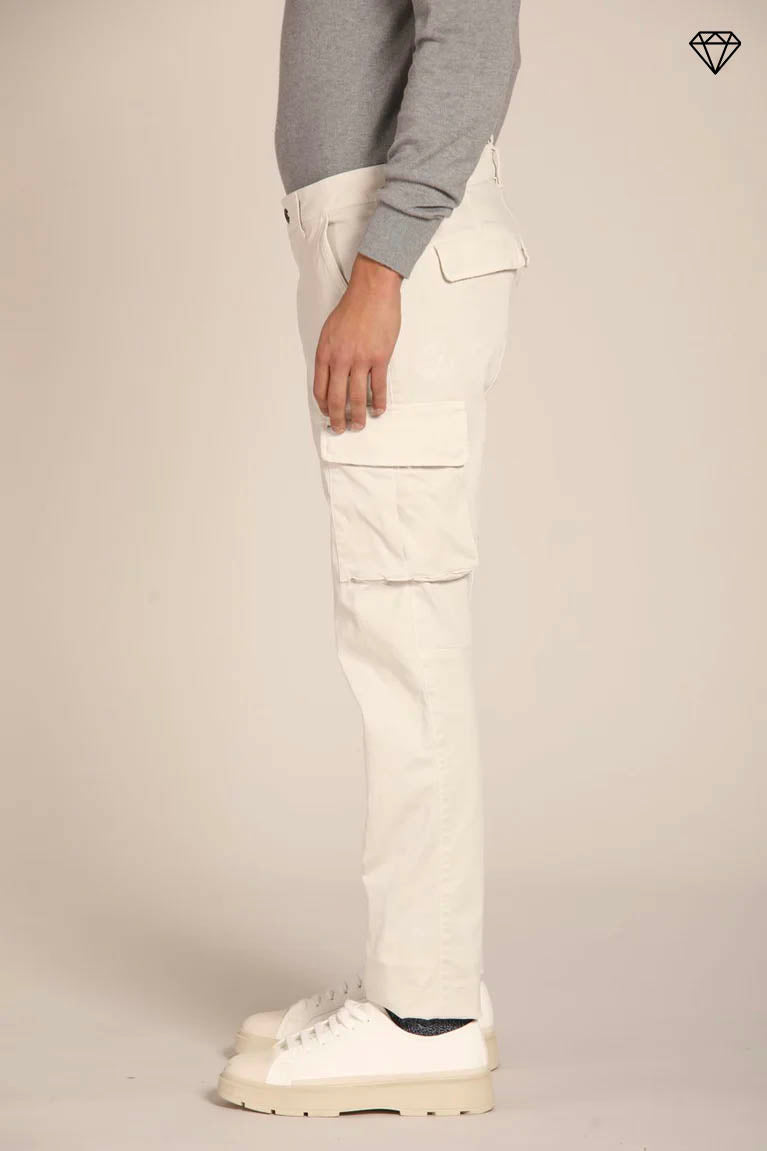 Chile men's cargo pants in gabardine extra slim fit ①