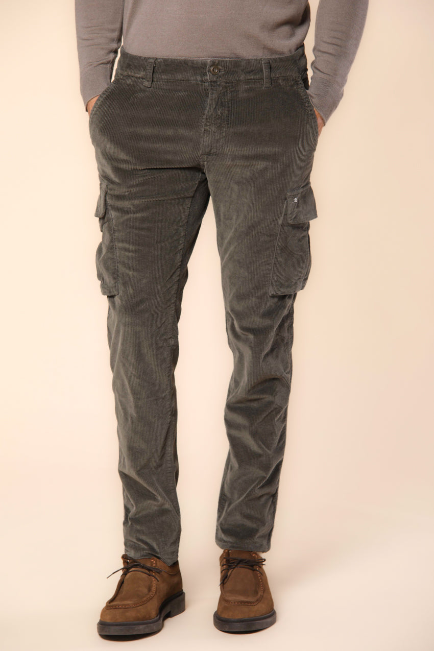Chile men's cargo trousers in 500-wale velvet extra slim fit ①