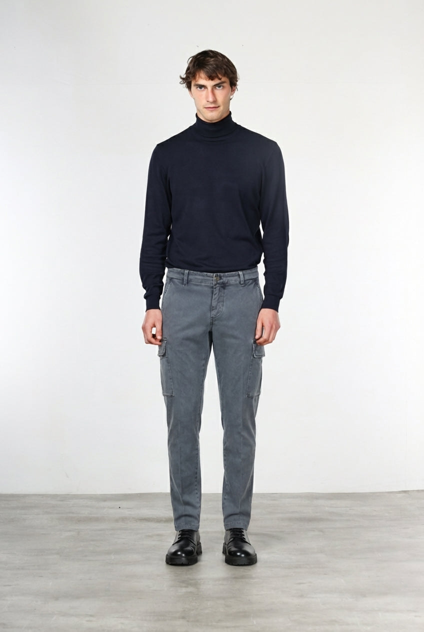 Chile pantalón cargo hombre de gabardina stretch extra slim fit ①