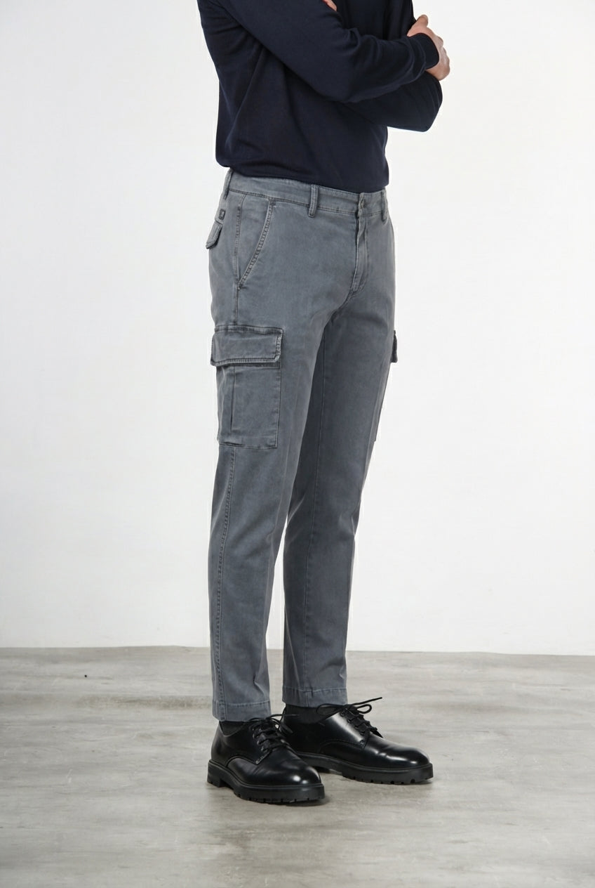 Chile pantalón cargo hombre de gabardina stretch extra slim fit ①