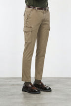 Chile pantalone cargo uomo in gabardina stretch extra slim fit ①