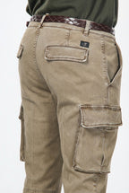Chile pantalone cargo uomo in gabardina stretch extra slim fit ①