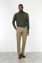 Chile pantalone cargo uomo in gabardina stretch extra slim fit ①