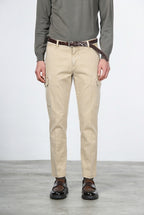 Chile pantalone cargo uomo in gabardina stretch extra slim fit ①