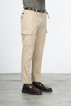 Chile pantalone cargo uomo in gabardina stretch extra slim fit ①