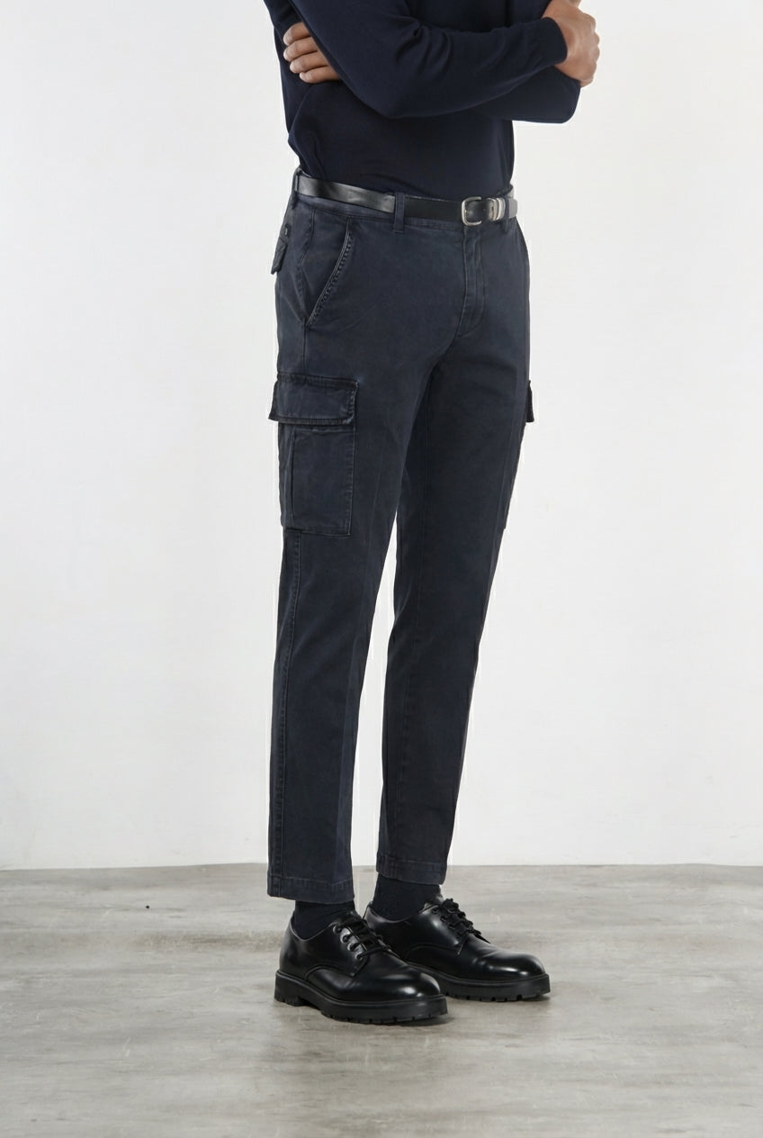 Chile 1 Pinces pantalón cargo hombre de gabardina stretch extra slim fit ①