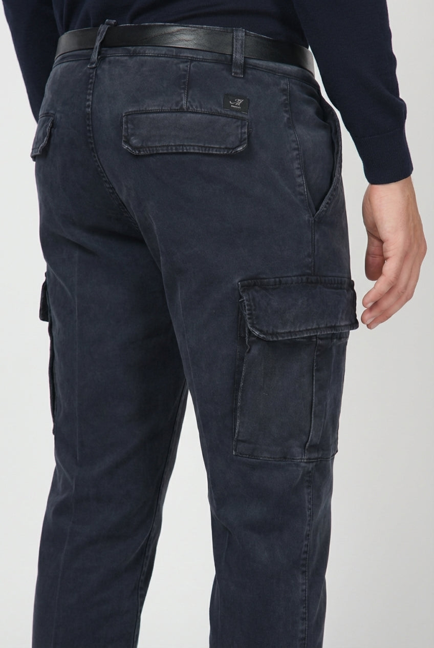 Chile 1 Pinces pantalón cargo hombre de gabardina stretch extra slim fit ①