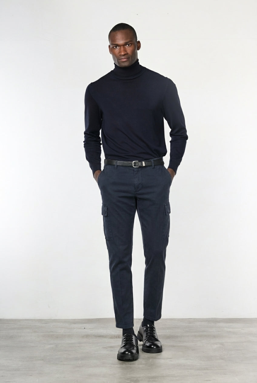 Chile 1 Pinces pantalón cargo hombre de gabardina stretch extra slim fit ①