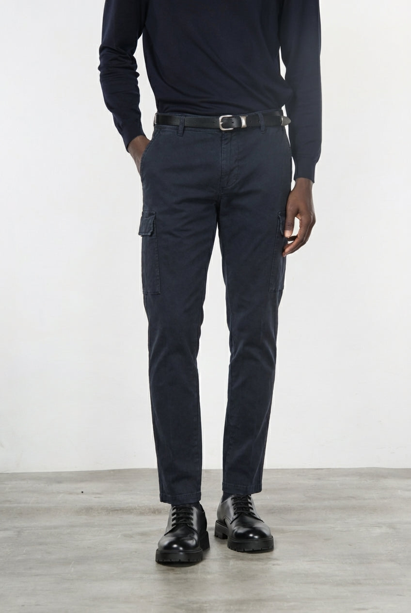 Chile 1 Pinces pantalón cargo hombre de gabardina stretch extra slim fit ①