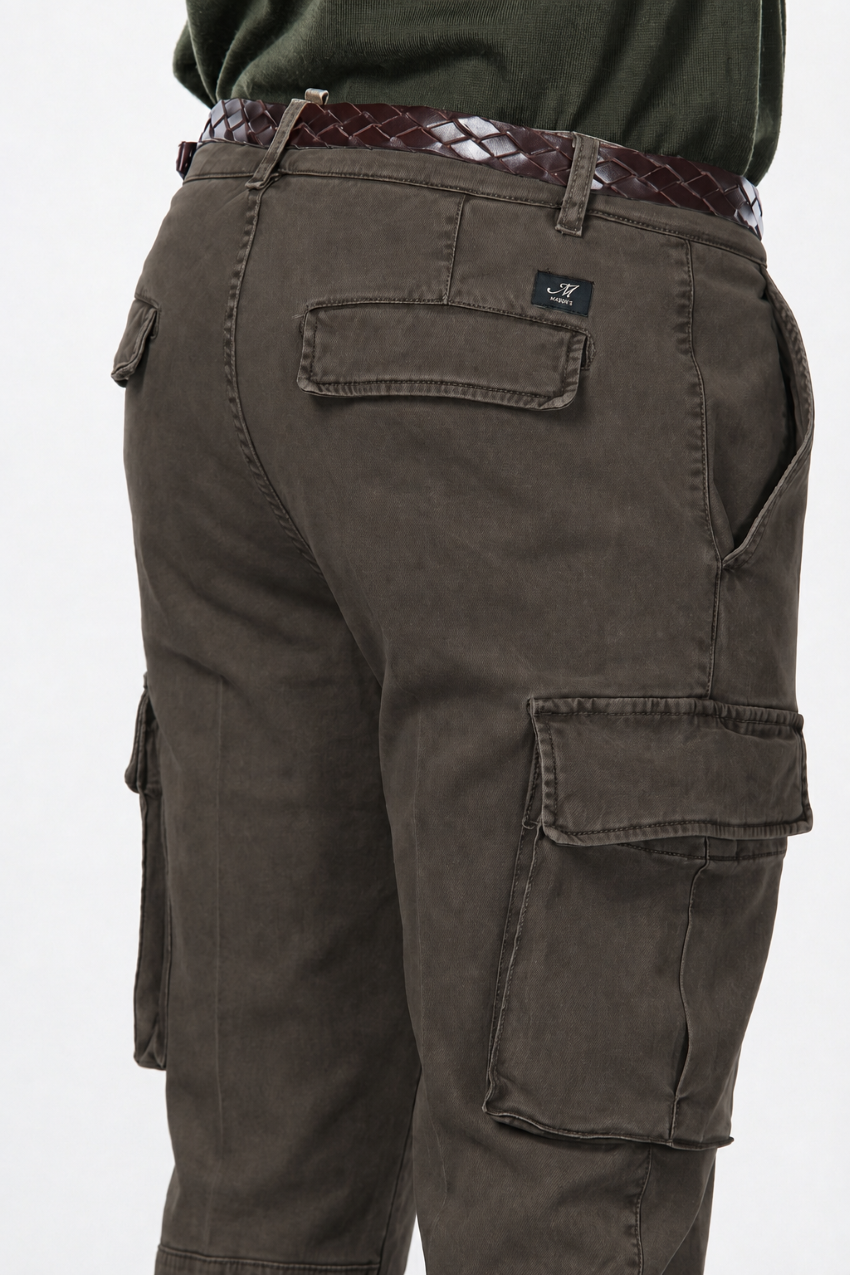Chile pantalón cargo de hombre en gabardina stretch extra slim fit ①
