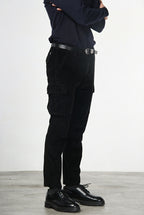 Chile pantalón de pinzas cargo de hombre en terciopelo 500 rayas con extra slim fit ①