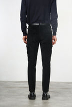 Chile pantalón de pinzas cargo de hombre en terciopelo 500 rayas con extra slim fit ①