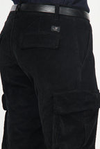 Chile pantalón de pinzas cargo de hombre en terciopelo 500 rayas con extra slim fit ①