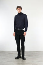 Chile pantalón de pinzas cargo de hombre en terciopelo 500 rayas con extra slim fit ①